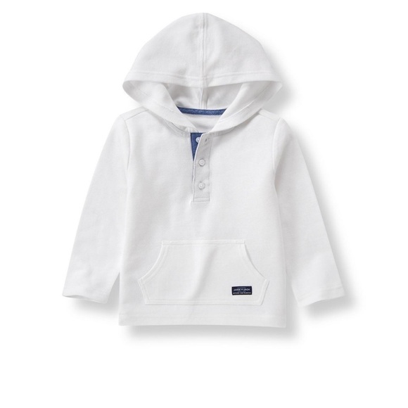 Janie and Jack White Hooded Pique Polo Sweatshirt - Picture 2 of 11